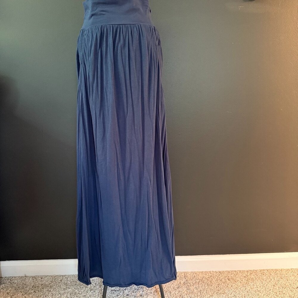 Garnet Hill Navy Maxi Skirt With Pockets
